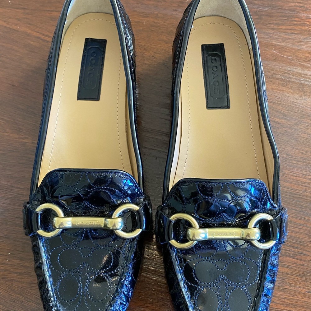 Like New Coach Black Patent Leather Loafers / Diving Shoes Size 6 B
